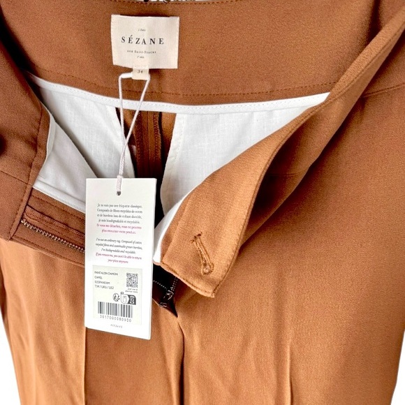 ✨ NEW WITH TAGS ✨SÉZANE ~ Damon Trousers in Camel Size 34 (US 2) ✨ - Picture 4 of 8